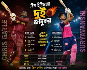 ক্রিকেট বিশ্ব যখন চার-ছক্কার জাদুকরদের দখলে - এই বিষয়ের ওপর একটি প্রতীকী ছবি।